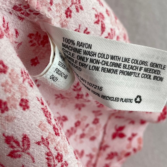 The Nines by HATCH Flutter Short Sleeve Maternity Blouse Pink Floral SZ Lg - Picture 7 of 8